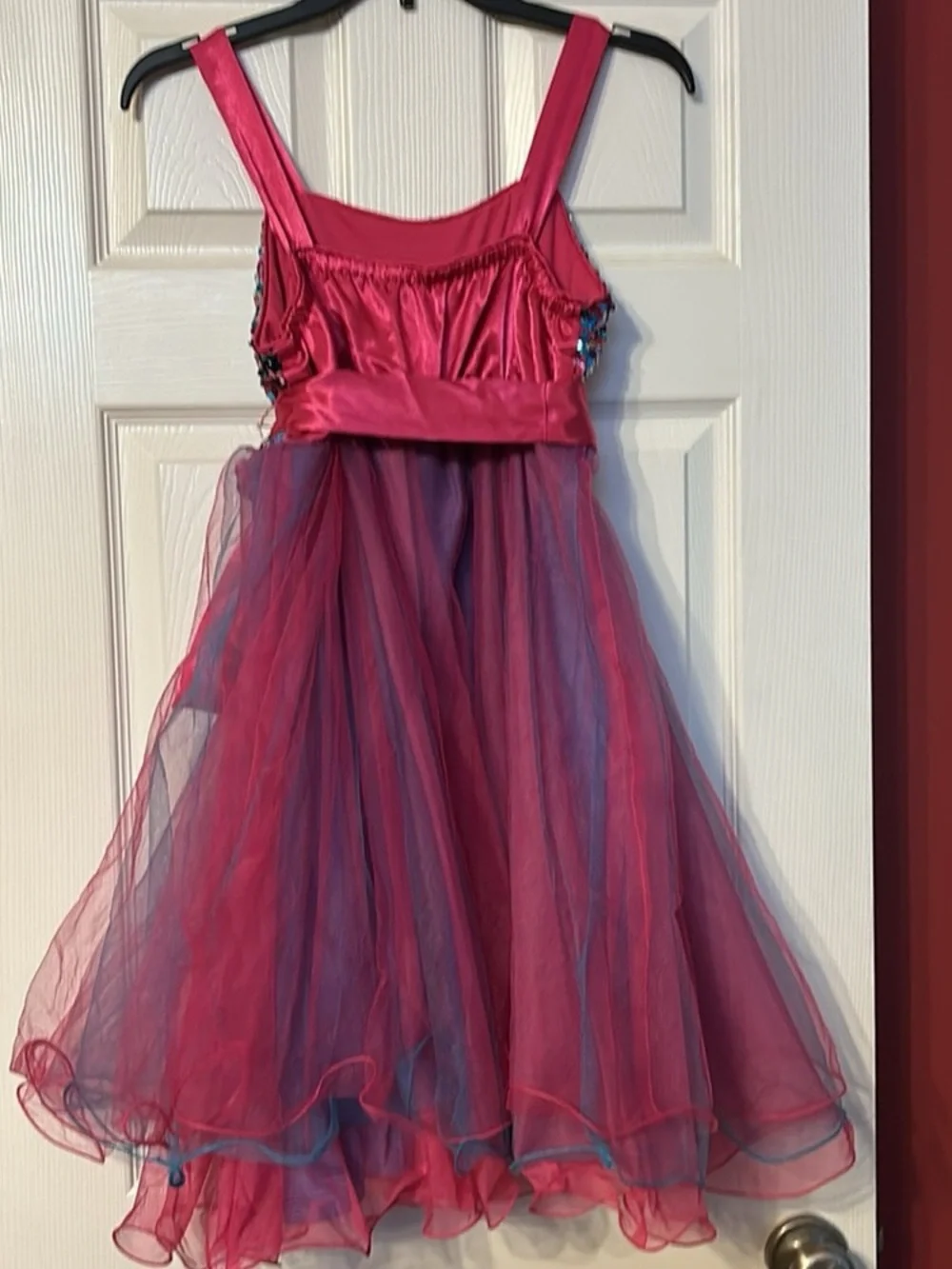 Justice Pink and Purple Sequin Tulle Party Dress